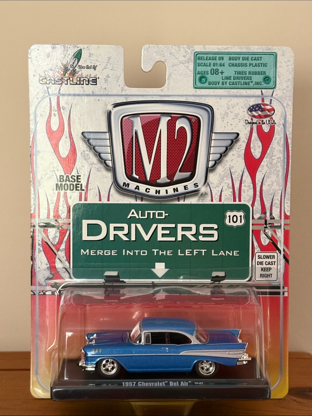 M2 Machines Auto-Drivers 1957 Chevrolet Bel Air - Blue